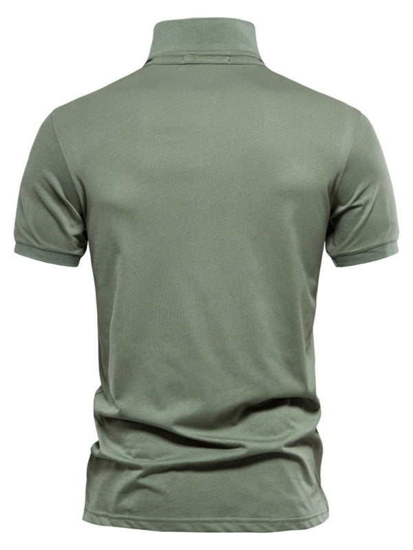 Men's Embroidered Collared Short Sleeve Polo - Diverse Creations & CompanyPolo shirtMoss