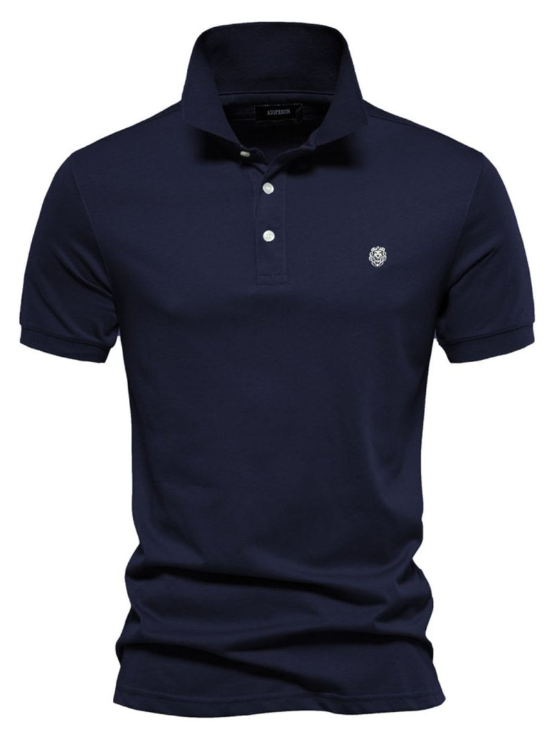Men's Embroidered Collared Short Sleeve Polo - Diverse Creations & CompanyPolo shirtNavy