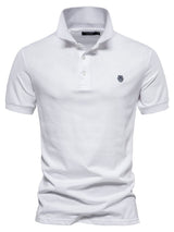 Men's Embroidered Collared Short Sleeve Polo - Diverse Creations & CompanyPolo shirtWhite