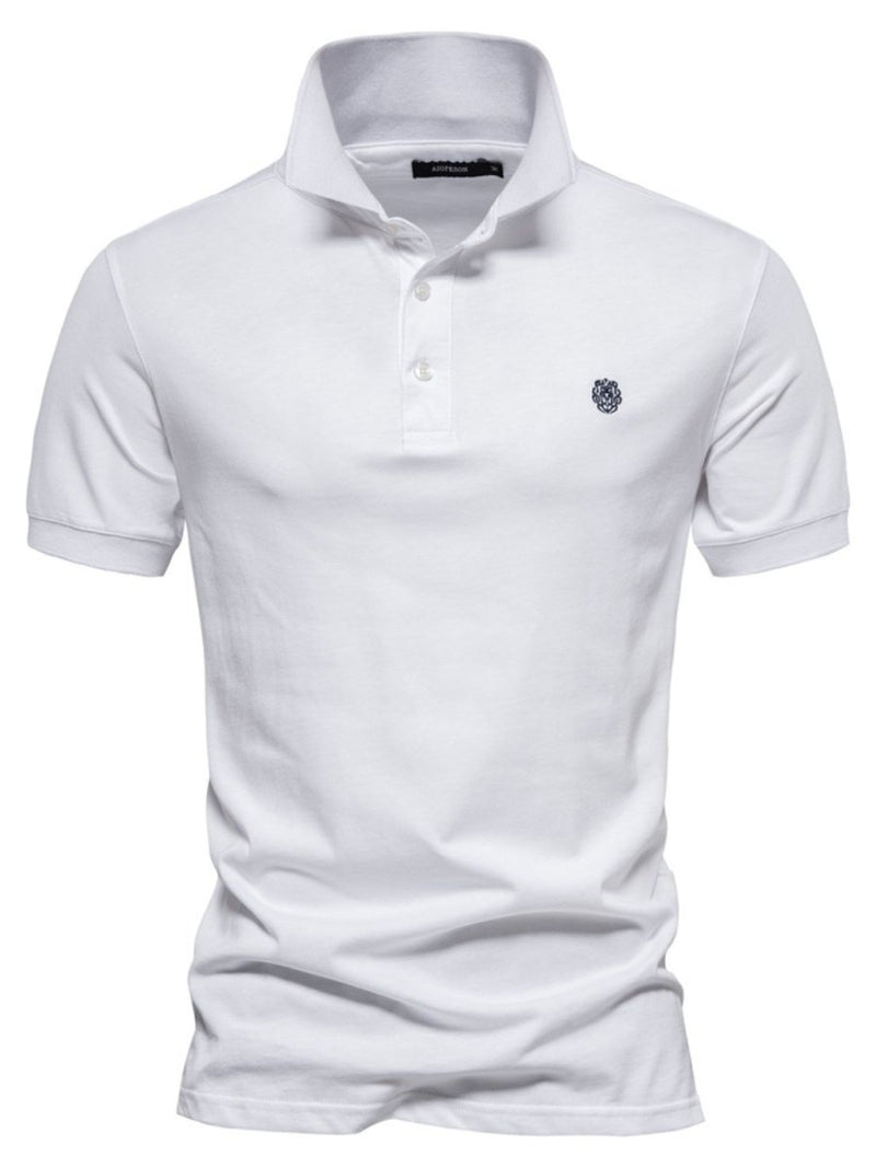 Men's Embroidered Collared Short Sleeve Polo - Diverse Creations & CompanyPolo shirtWhite