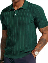 Men's Full Size Button Detail Short Sleeve Polo - Diverse Creations & CompanyMens Button Down ShirtDark Green