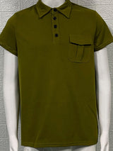 Men's Full Size Collared Neck Short Sleeve Polo - Diverse Creations & CompanyPolo shirtArmy Green