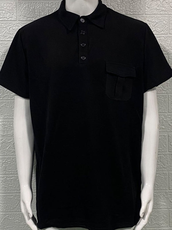 Men's Full Size Collared Neck Short Sleeve Polo - Diverse Creations & CompanyPolo shirtBlack