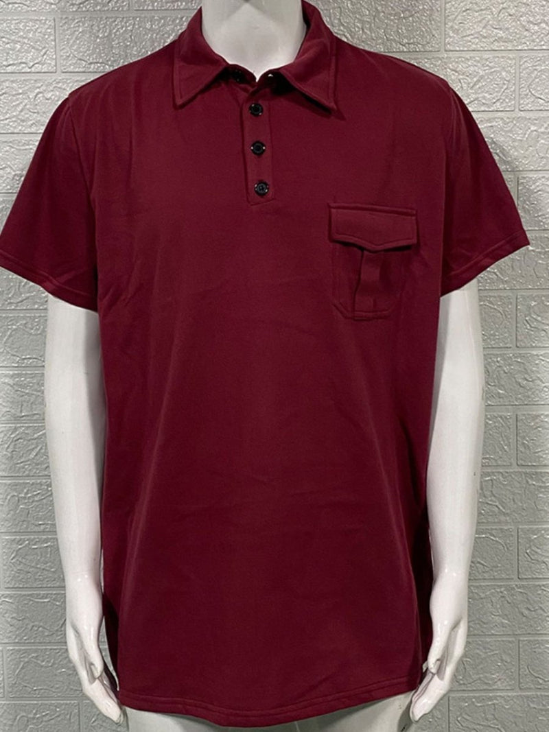 Men's Full Size Collared Neck Short Sleeve Polo - Diverse Creations & CompanyPolo shirtBurgundy