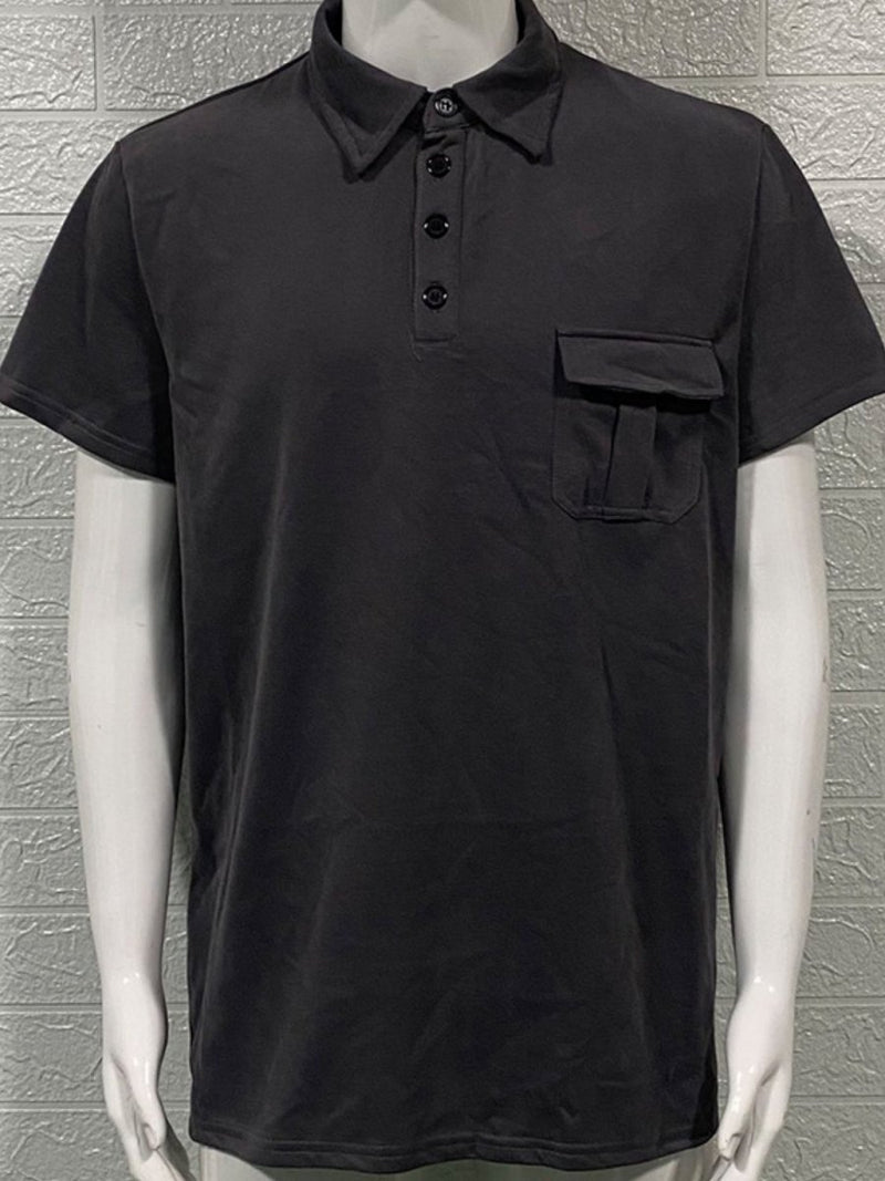Men's Full Size Collared Neck Short Sleeve Polo - Diverse Creations & CompanyPolo shirtDark Gray