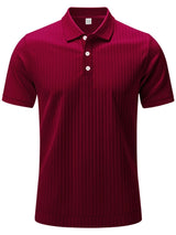 Men's Full Size Ribbed Short Sleeve Polo - Diverse Creations & CompanyPolo shirtBurgundy