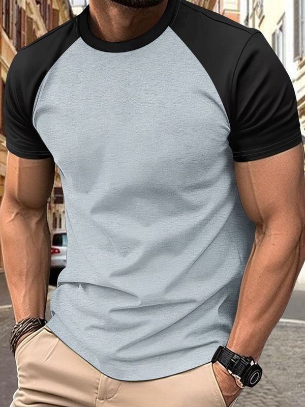 Men's Full Size Round Neck Contrast T-Shirt - Diverse Creations & CompanyMen's T ShirtGray