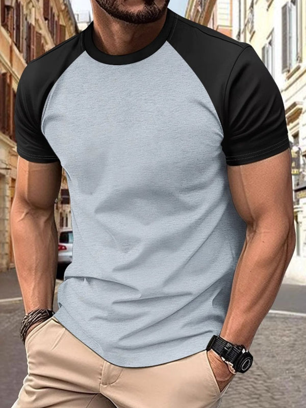 Men's Full Size Round Neck Contrast T-Shirt - Diverse Creations & CompanyMen's T ShirtGray