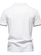 Men's Giraffe Embroidered Collared Neck Contrast Polo - Diverse Creations & CompanyPolo shirtWhite