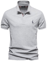 Men's Giraffe Embroidered Short Sleeve Polo - Diverse Creations & CompanyPolo shirtGray