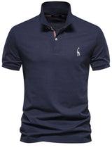 Men's Giraffe Embroidered Short Sleeve Polo - Diverse Creations & CompanyPolo shirtNavy