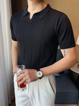 Men's Plus Size Collared Neck Short Sleeve Polo - Diverse Creations & CompanyPolo shirtLight Yellow