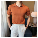 Men's Plus Size Collared Neck Short Sleeve Polo - Diverse Creations & CompanyPolo shirtOrange