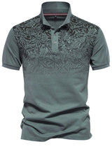 Men's Printed Collared Neck Short Sleeve Polo - Diverse Creations & CompanyPolo shirtAir Force Blue