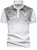 Men's Printed Collared Neck Short Sleeve Polo - Diverse Creations & CompanyPolo shirtIvory