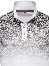 Men's Printed Collared Neck Short Sleeve Polo - Diverse Creations & CompanyPolo shirtIvory