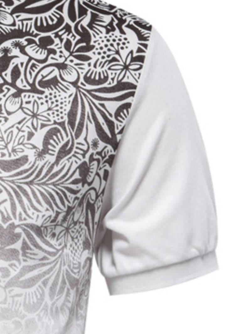 Men's Printed Collared Neck Short Sleeve Polo - Diverse Creations & CompanyPolo shirtIvory