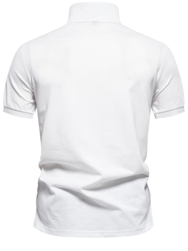 Men's Printed Collared Neck Short Sleeve Polo - Diverse Creations & CompanyPolo shirtIvory