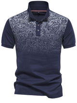 Men's Printed Collared Neck Short Sleeve Polo - Diverse Creations & CompanyPolo shirtNavy