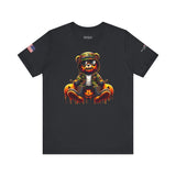 Military Pumpkin Face Bear Tee - Diverse Creations & CompanyMilitary Halloween T-ShirtVintage Black