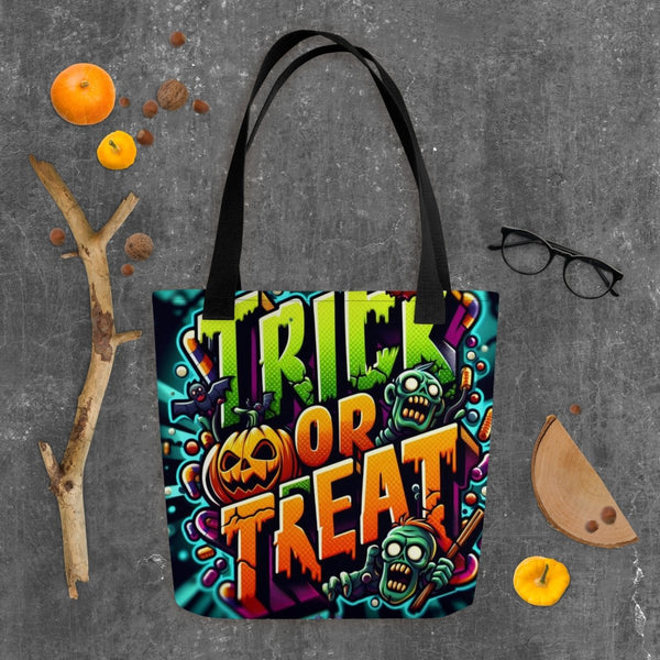 Monster Theme Trick Or Treat Tote bag - Diverse Creations & CompanyHalloween Tote Bag