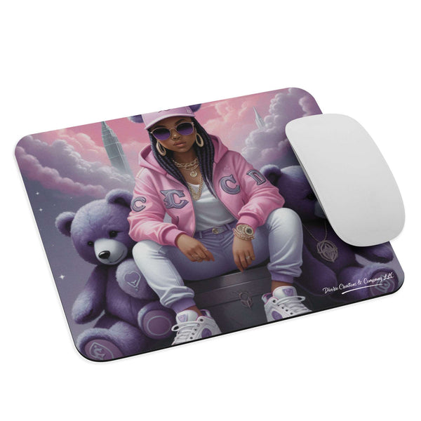 Black girl purple mouse pad 
