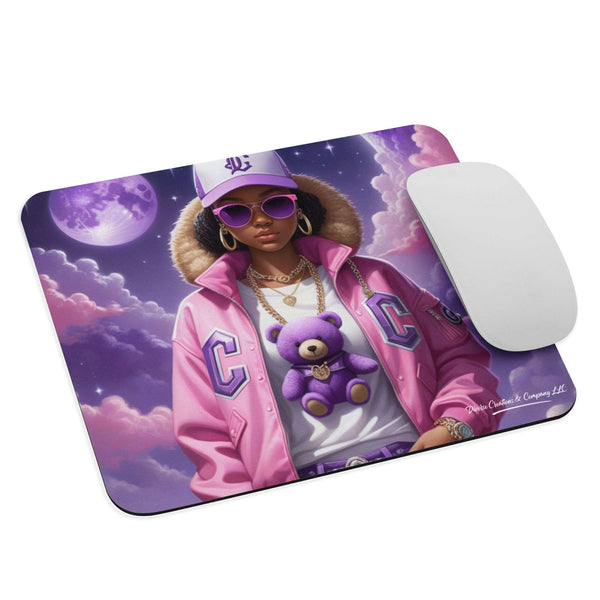 black girl purple mouse pad 