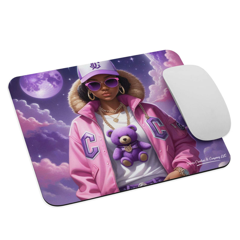 Hip Hop Girl Purple Mouse Pad - Diverse Creations & Company Mouse Pad $21.99