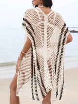 Open Front Contrast Openwork Cover - Up - Diverse Creations & CompanyCover - Ups swimwearTan