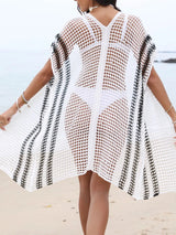 Open Front Contrast Openwork Cover - Up - Diverse Creations & CompanyCover - Ups swimwearWhite