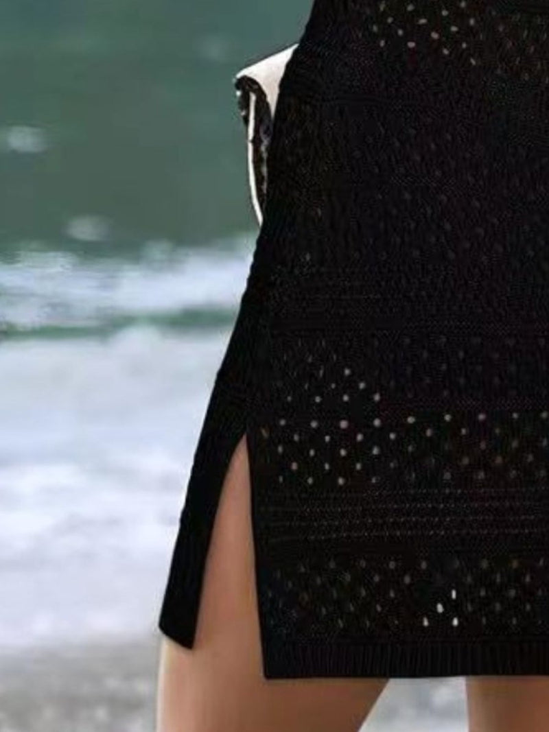 Openwork Scoop Neck Cover Up - Diverse Creations & CompanyCover - Ups swimwearBlack