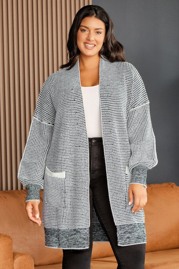 Plus Size Open Front Longline Cardigan - Diverse Creations & Companyplus size cardigansCloudy Blue