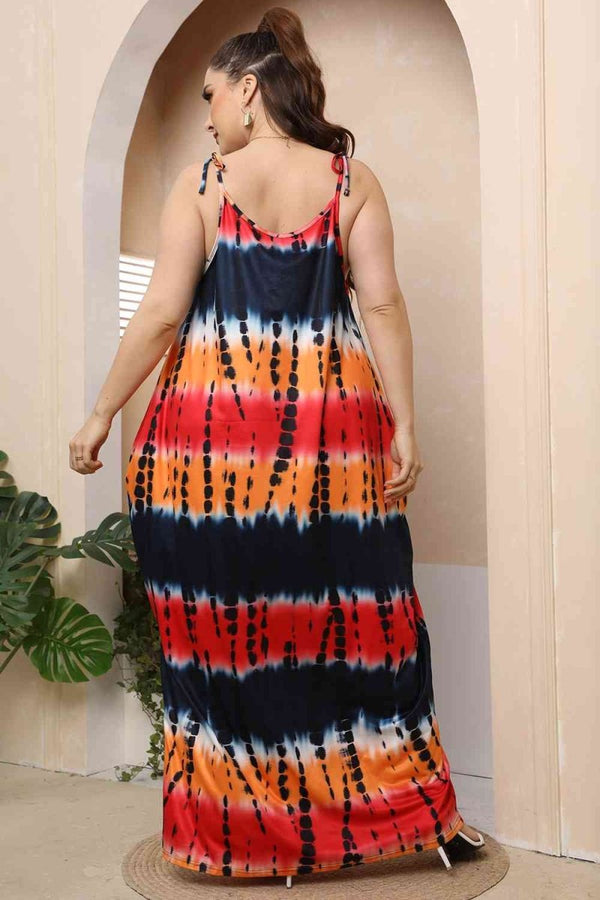 Plus Size Tie-Shoulder Maxi Dress - Diverse Creations & CompanyMaxi DressMulticolor