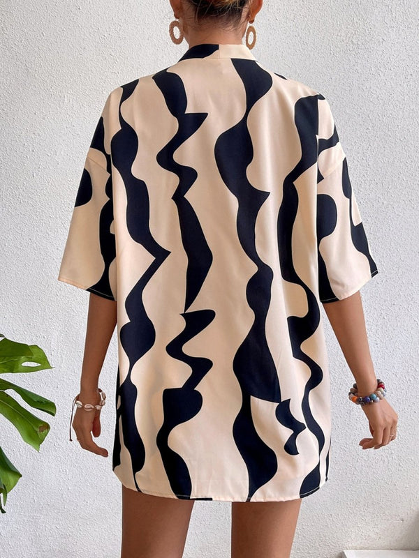 Printed Half Sleeve Top and Shorts Set - Diverse Creations & CompanyMatching setTan