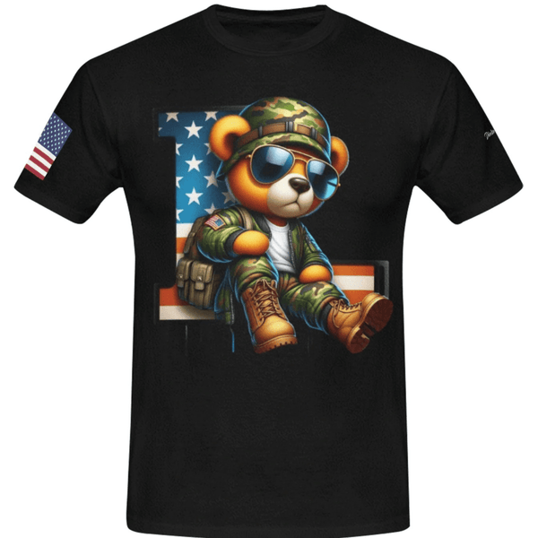 Proud American Bear T-shirt - Diverse Creations & CompanyT shirtBlack