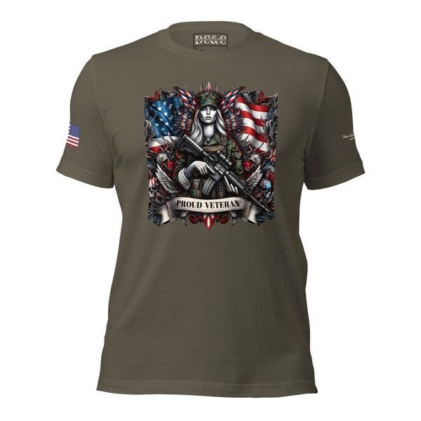 Proud Veteran Women's Custom T-Shirt - Diverse Creations & Companycustom womens veteran t shirtArmy