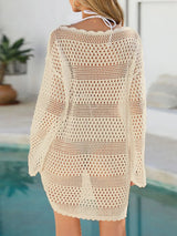 Round Neck Openwork Cover - Up - Diverse Creations & CompanyCover - Ups swimwearPastel Yellow