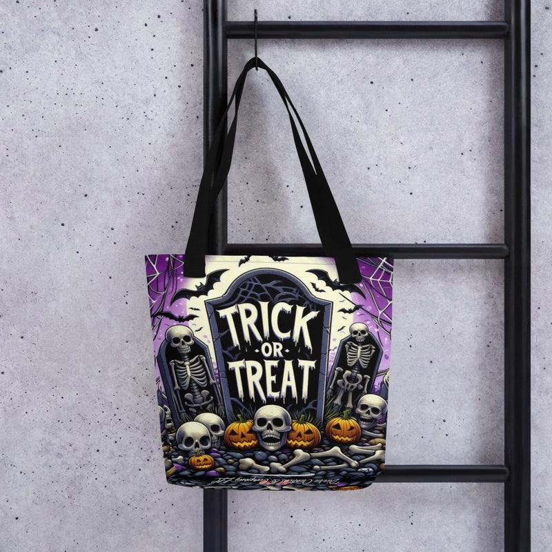 Skulls and Bones Trick Or Treat Tote Bag - Diverse Creations & CompanyHalloween Tote Bag