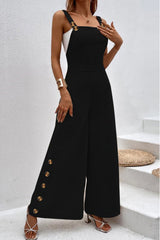 Square Neck Wide Strap Jumpsuit - Diverse Creations & CompanySquare Neck Wide Strap JumpsuitBlack