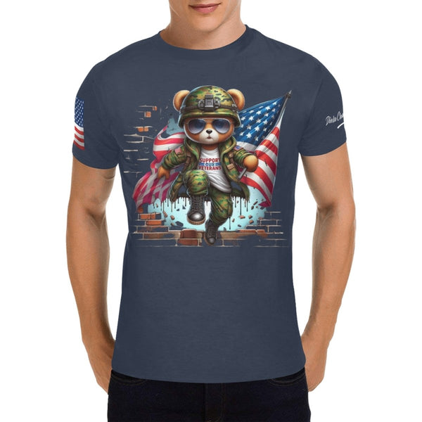 Support Our Veterans Military Bear T - shirt - Diverse Creations & CompanyT shirtGreen