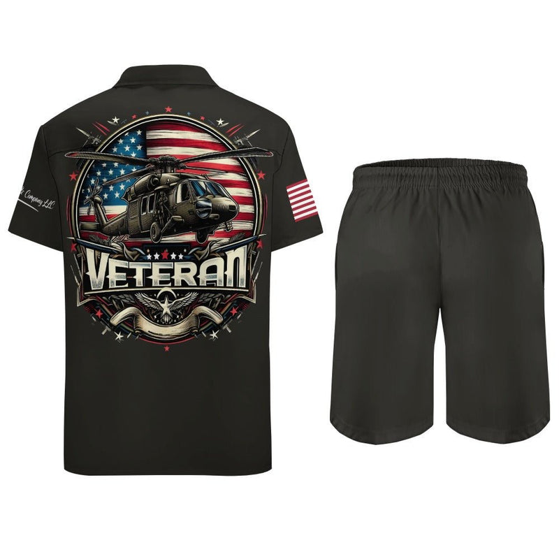 Two Piece Men's Veteran Theme Shorts Shirt Set - Diverse Creations & CompanyTwo Piece Mens Shorts Shirt SetXS