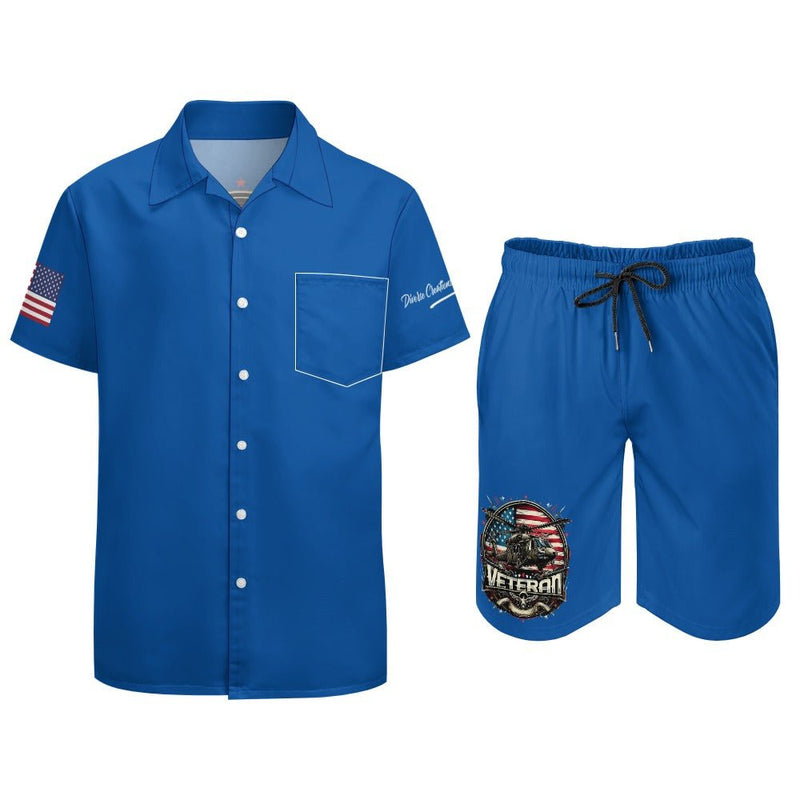 Two Piece Men's Veteran Theme Shorts Shirt Set - Diverse Creations & CompanyTwo Piece Mens Shorts Shirt SetXS