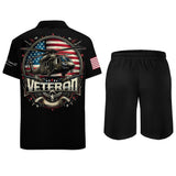 Two Piece Men's Veteran Theme Shorts Shirt Set - Diverse Creations & CompanyTwo Piece Mens Shorts Shirt SetXS