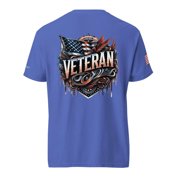 unisex  blue Veteran  t shirt 