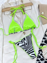 Zebra Print Halter Neck Bikini Set - Diverse Creations & CompanyHalter Neck Bikini SetMint Green