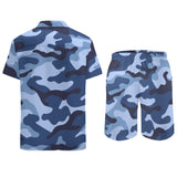 A Men's Camouflage Shirt Short Set, perfect for summer.