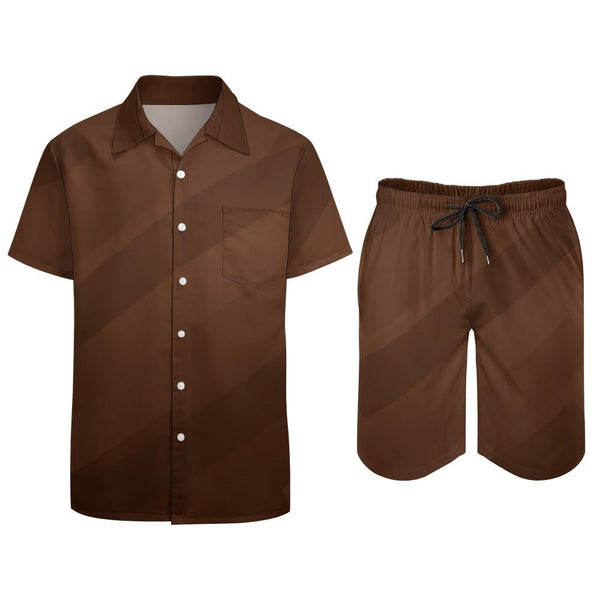 Mens brown Shirt Shorts set 