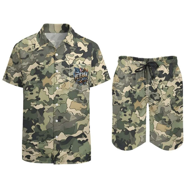 Mens veteran shorts set outfit 