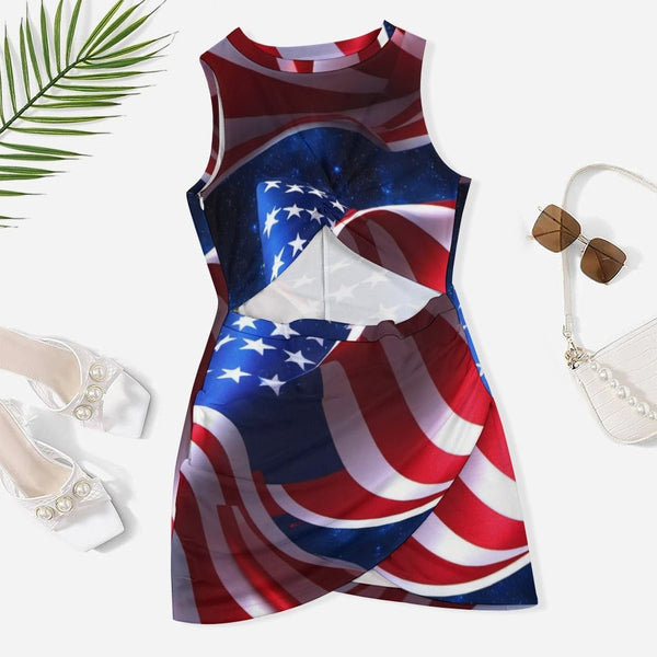American flag theme naval bearing  min skirt 