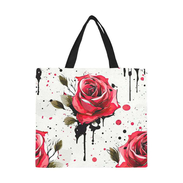 Painted Rose Canvas Tote Bag(Large)